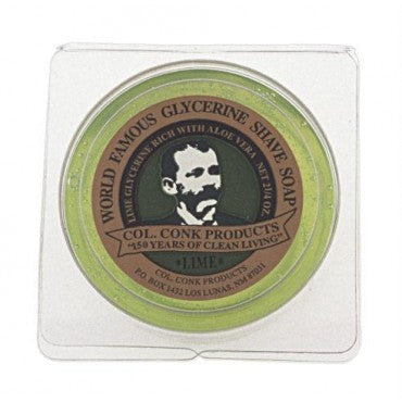 Colonel Conk Lime Shave Soap in packaging