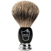 Parker Pure Badger Shaving Brush, Black and Chrome